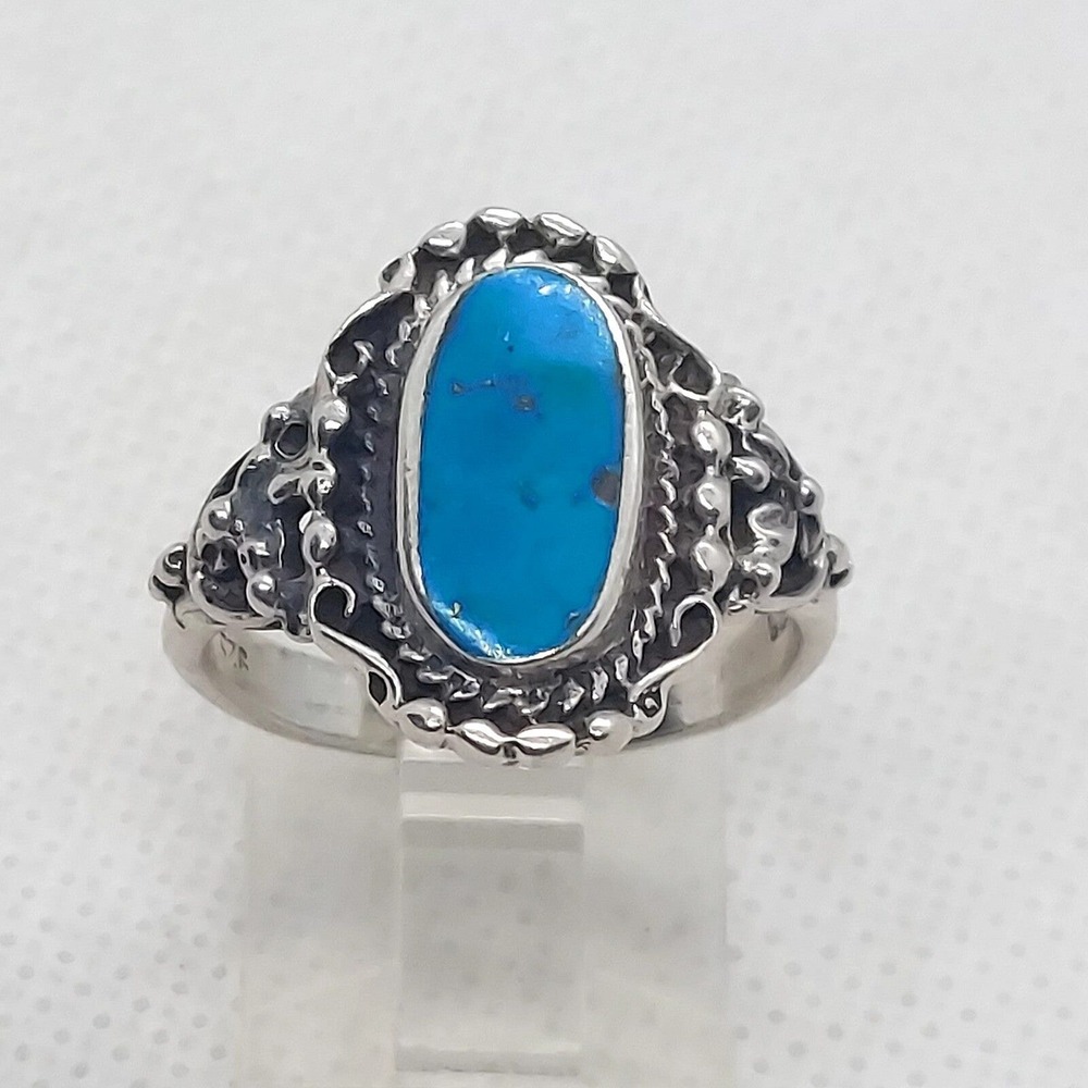 Turquoise sterling silver 925 ring size‎ 8.5